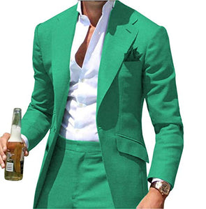 2019 Latest Design Mens Dinner Suit Groom Tuxedos Groomsmen Wedding Suits Blazer for men Trendy Green (jacket +Pants) terno