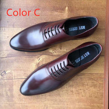 Load image into Gallery viewer, Summer Mens formal shoes genuine leather oxford shoes for men black 2019 dress shoes wedding shoes laces leather brogues zapatos