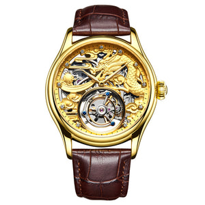 Guanqin Skeleton Mechanical Tourbillon  Men Watch Waterproof  Leather 2019 Original Brand Luxury Tourbillon relogio masculino