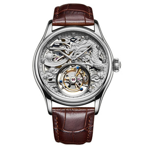 Guanqin Skeleton Mechanical Tourbillon  Men Watch Waterproof  Leather 2019 Original Brand Luxury Tourbillon relogio masculino