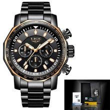 Load image into Gallery viewer, Relogio Masculino 2019 New LIGE Fashion Brand Mens Watches Full Steel Business Quartz Clock Military Sport Waterproof Watch Men