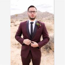 Load image into Gallery viewer, Mens Suits (Jacket+Pants) Classic Style Wedding Suit Slim Fit Groom Tuxedos Black Groomsman Suit Best Man Bridegroom 2 Pieces