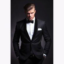 Load image into Gallery viewer, Mens Suits (Jacket+Pants) Classic Style Wedding Suit Slim Fit Groom Tuxedos Black Groomsman Suit Best Man Bridegroom 2 Pieces