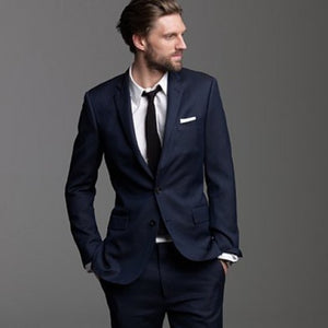 Mens Suits (Jacket+Pants) Classic Style Wedding Suit Slim Fit Groom Tuxedos Black Groomsman Suit Best Man Bridegroom 2 Pieces