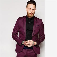 Load image into Gallery viewer, Mens Suits (Jacket+Pants) Classic Style Wedding Suit Slim Fit Groom Tuxedos Black Groomsman Suit Best Man Bridegroom 2 Pieces