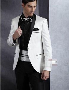 2019 New Elegant Red/Royal Blue/Black Velvet Groom Tuxedo Jacket Black Lapel Mens Blazer Slim Fit Suit Men Wedding Suits Sets