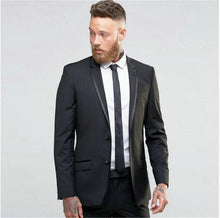 Load image into Gallery viewer, 2019 New Elegant Red/Royal Blue/Black Velvet Groom Tuxedo Jacket Black Lapel Mens Blazer Slim Fit Suit Men Wedding Suits Sets