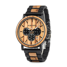 Load image into Gallery viewer, BOBO BIRD Business Men Watch Metal Wood Wristwatch Chronograph Date Display with Gift Box relogio masculino U-Q26