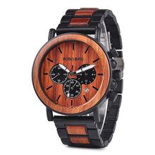 Load image into Gallery viewer, BOBO BIRD Business Men Watch Metal Wood Wristwatch Chronograph Date Display with Gift Box relogio masculino U-Q26