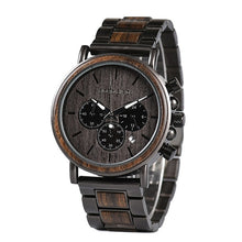 Load image into Gallery viewer, BOBO BIRD Business Men Watch Metal Wood Wristwatch Chronograph Date Display with Gift Box relogio masculino U-Q26