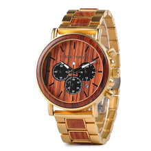 Load image into Gallery viewer, BOBO BIRD Business Men Watch Metal Wood Wristwatch Chronograph Date Display with Gift Box relogio masculino U-Q26