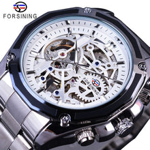 Load image into Gallery viewer, Forsining 2017 New Collection Transparent Case Golden Stainless Steel Skeleton Luxury Design Men Watch Top Brand Automatic Watch