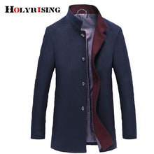 Load image into Gallery viewer, Holyrising Men Abrigo Hombre Wool Stand Collar Male Peacoat Single Breasted Woolen Coats Warm Wool &amp; Blends Man Overcoat 18569-5