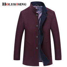 Load image into Gallery viewer, Holyrising Men Abrigo Hombre Wool Stand Collar Male Peacoat Single Breasted Woolen Coats Warm Wool &amp; Blends Man Overcoat 18569-5