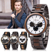 Load image into Gallery viewer, BOBO BIRD Relogio Masculino Mens Watches Military Chronography Wristwatches Retro Wristwatch Relojes Hombre