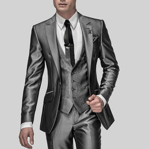 2019 New Arrival Groom Tuxedo Black Groomsmen Notch Lapel Wedding/Dinner Suits Best Man Bridegroom