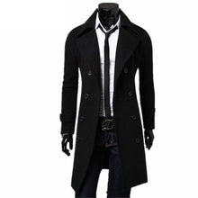 Load image into Gallery viewer, New Trench Coat Men 2019 Jacket Mens Overcoat Casual Slim Fit Windbreak Solid Long Coat Men Fashion Winter Coats Homme Plus Size