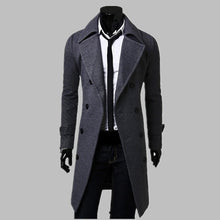 Load image into Gallery viewer, New Trench Coat Men 2019 Jacket Mens Overcoat Casual Slim Fit Windbreak Solid Long Coat Men Fashion Winter Coats Homme Plus Size