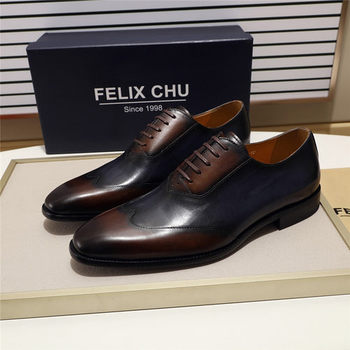 Genuine Leather Men Formal Oxfords Shoes Business Office Work Dress Shoes for Men Comfortable Lace Up Pointed Toe Size 39-46